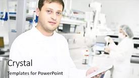  Presentation with pharmaceutical - Beautiful slides featuring pharma industry - pharmaceutical staff worker in uniform backdrop and a sky blue colored foreground