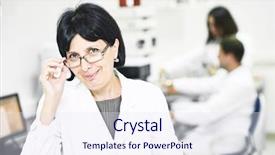  Presentation with pharmaceutical - Presentation theme consisting of pharma industry - pharmaceutical staff workers in uniform background and a sky blue colored foreground