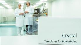  Presentation with product - Slides with pharma industry - white empty copy space box background and a sky blue colored foreground