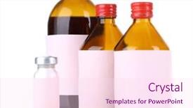  Presentation with pharma - Presentation design enhanced with spa nail care with tea candle flower on wooden background background and a light gray colored foreground