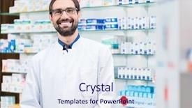  Presentation with apothecary - Slide set consisting of pharmaceutical - apothecary in pharmacy standing background and a sky blue colored foreground