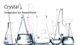  Presentation with pharmaceutical - Presentation consisting of pharmaceutical - different laboratory glassware with water background and a white colored foreground