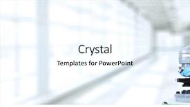  Presentation with microscope - Slides enhanced with pharmaceutical - doctor woman with microscope background and a cool aqua colored foreground