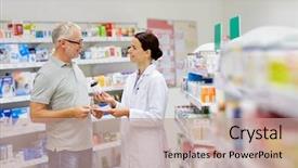  Presentation with health drug - Colorful PPT layouts enhanced with pharmaceutical - medicine pharmaceutics health care backdrop and a coral colored foreground