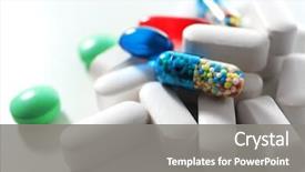  Presentation with pharmaceutical - Presentation having pharmaceutical - pile of pills close-up background and a gray colored foreground