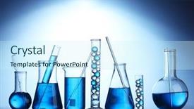  Presentation with test tubes - Beautiful presentation design featuring pharmaceutical analysis - test-tubes with blue liquid backdrop and a cool aqua colored foreground