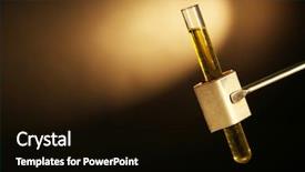  Presentation with filling water glass - PPT theme with speciality chemical - laboratory glass test tube filled background and a black colored foreground