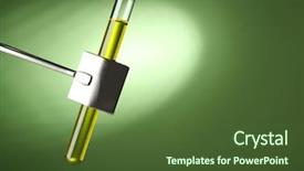  Presentation with filling water glass - Colorful slide deck enhanced with speciality chemical - laboratory glass test tube filled backdrop and a tawny brown colored foreground