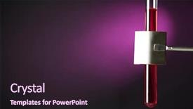  Presentation with scientific - PPT theme with tube filled color liquid held background and a wine colored foreground