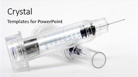  Presentation with pharmaceutical - PPT layouts with pharmaceutical disposal - two medical needels isolated background and a white colored foreground