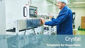  Presentation with pharmaceutical factory - Slides enhanced with pharmaceutical factory man worker operating background and a teal colored foreground