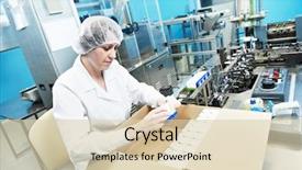  Presentation with pharmaceutical factory - Slide deck enhanced with pharmaceutical factory worker at pharmacy background and a lemonade colored foreground