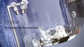  Presentation with industrial machine - Colorful presentation design enhanced with pharmaceutical-industrial-washing-and-drying backdrop and a light blue colored foreground