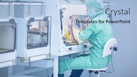  Presentation with covid vaccine - Theme having pharmaceutical-industry-factory-and-production background and a light blue colored foreground