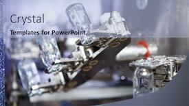  Presentation with pharmaceutical - Beautiful presentation theme featuring pharmaceutical-industry-medicine-glassware-bottles backdrop and a light blue colored foreground