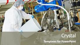  Presentation with pharmaceutical - PPT layouts having pharmaceutical industry worker background and a gray colored foreground