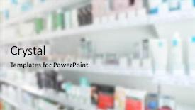  Presentation with pharmaceutical - Presentation having pharmaceutical marketing - blurred store shelves with various background and a light gray colored foreground