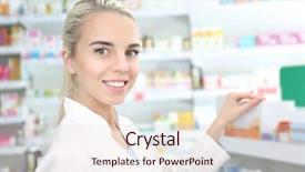  Presentation with pharmaceutical - Slide deck consisting of pharmaceutical marketing - female shop assistant at work background and a lemonade colored foreground