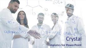 Presentation with biochemistry research laboratory - PPT layouts consisting of pharmaceutical medicine presentation - background image group laboratory background and a sky blue colored foreground
