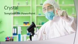  Presentation with lab coats sales - Cool new slides with pharmaceutical medicine presentation - chemist working in the lab backdrop and a  colored foreground