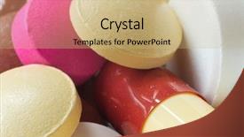  Presentation with pills - Beautiful slides featuring pharmaceutical pellet - background made of colorful pills backdrop and a  colored foreground