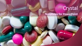  Presentation with pills - Presentation with pharmaceutical pellet - background made of colorful pills background and a  colored foreground
