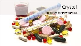  Presentation with medications - Beautiful PPT layouts featuring pharmaceutical pellet - different pills medications with medicine backdrop and a  colored foreground