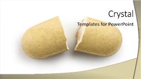  Presentation with pellet - PPT theme with pharmaceutical pellet - tablet pill cracked in half background and a  colored foreground