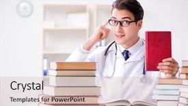  Presentation with medical student - Beautiful slide deck featuring pharmaceutical preparations - medical student preparing for university backdrop and a soft green colored foreground