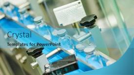  Presentation with pharmaceutical factory - Cool new PPT theme with pharmaceutical-production-line-at-factory backdrop and a teal colored foreground