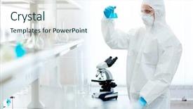  Presentation with pharmaceutical - Slide set featuring pharmaceutical research background and a sky blue colored foreground