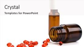  Presentation with suspension - Presentation theme consisting of pharmaceutical suspension - different pills on white background background and a white colored foreground