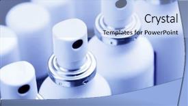  Presentation with spray - Cool new PPT theme with pharmaceutical suspension - many spray cans with drugs backdrop and a light blue colored foreground
