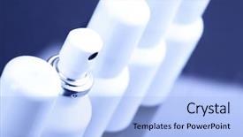  Presentation with spray - Presentation theme enhanced with pharmaceutical suspension - spray cans with medication background and a light blue colored foreground