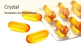  Presentation with pharmaceutical - Presentation theme with pharmaceutical tablet - capsules packed in blister isolated background and a blonde colored foreground