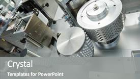  Presentation with pharmaceutical - Cool new PPT theme with pharmaceutical tablet pill production blistering backdrop and a gray colored foreground