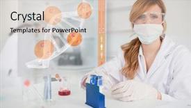  Presentation with chemist - Slides with the lab with futuristic background and a lemonade colored foreground