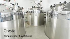  Presentation with water tank - Presentation design with 3d illustration of gas station background and a white colored foreground