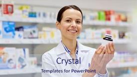  Presentation with health drug - Slide deck featuring pharmacia - medicine pharmaceutics health care background and a sky blue colored foreground