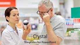  Presentation with health-care - Slide set featuring pharmacia - medicine pharmaceutics health care background and a coral colored foreground