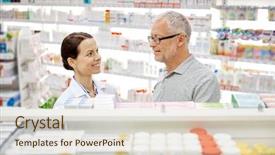  Presentation with health care - Slide deck consisting of pharmacia - medicine pharmaceutics health care background and a  colored foreground