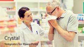  Presentation with senior care - Presentation theme featuring pharmacia - medicine pharmaceutics health care background and a lemonade colored foreground