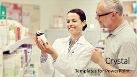  Presentation with health drug - Presentation theme with pharmacia - medicine pharmaceutics health care background and a lemonade colored foreground