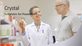  Presentation with health-care - Theme with pharmacia - medicine pharmaceutics health care background and a  colored foreground