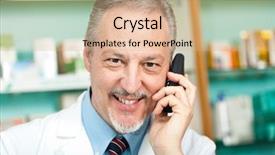  Presentation with pharmacist - PPT theme enhanced with pharmacist at phone background and a coral colored foreground