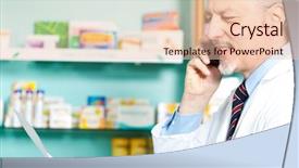  Presentation with pharmacist - PPT theme having pharmacist at phone background and a lemonade colored foreground