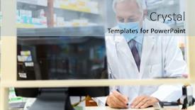  Presentation with pharmacist - Slide set enhanced with pharmacist-at-work background and a light blue colored foreground