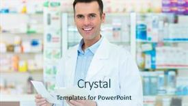  Presentation with prescription - PPT layouts featuring pharmacist filling prescription in pharmacy background and a sky blue colored foreground