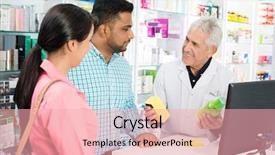  Presentation with pharmacist - Cool new PPT layouts with pharmacist showing products to couple backdrop and a lemonade colored foreground