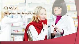  Presentation with medical pharmacy - Cool new theme with pharmacist suggesting medical drug backdrop and a cream colored foreground